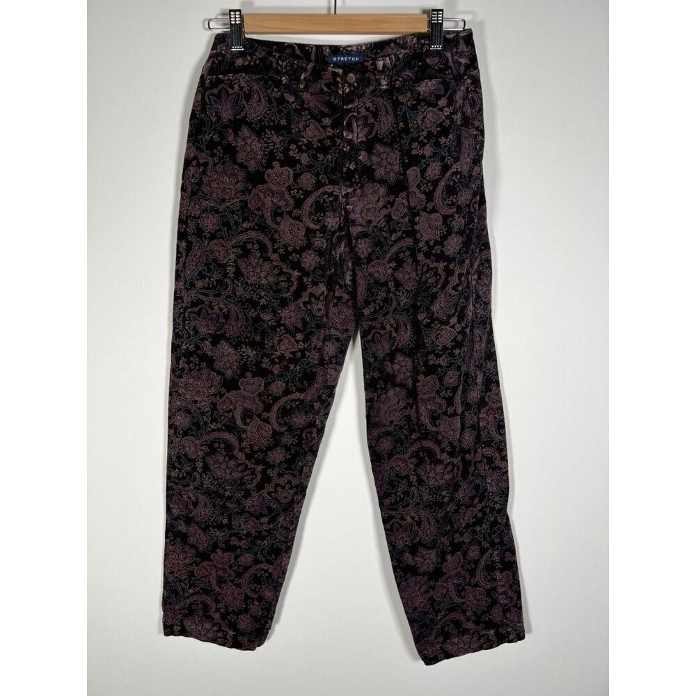 Vintage 90s Crazy Horse fine wale corduroy paisley mushroomcore boho pants 6P